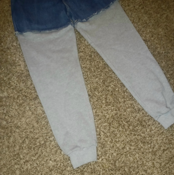 FashionNova Denim & Gray Colorblock Joggers - Picture 7 of 8